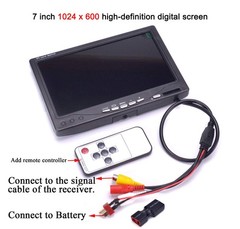 Fpvdrone Rc 7 Inch Fpv Monitor 1024X600 Ips Lcd Display Screen Monitor Hood Sun