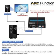 4K 60Hz HDMI 2.0 ARC Audio Extractor Splitter Converter Switcher 3.5mm Jack