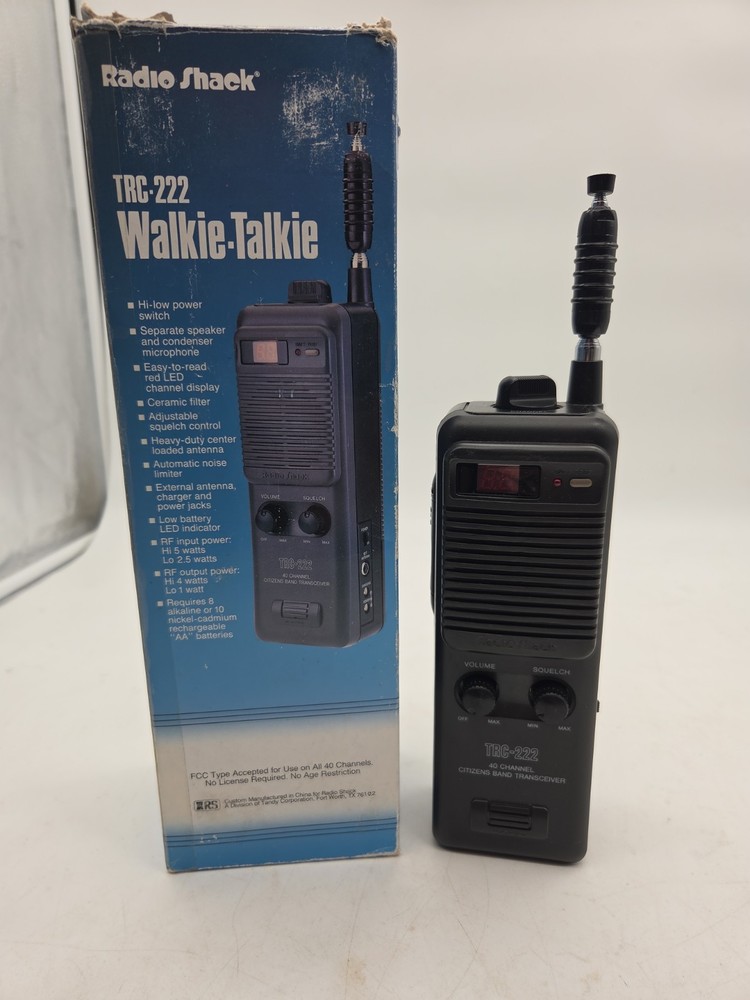 Vtg. RadioShack Realistic TRC-222 40-Channel 5-Watt Citizen’s Band Walkie-Talkie