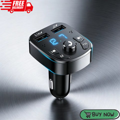Bluetooth 5.0 Car Wireless FM Transmitter Adapter 2USB PD Charger AUX Hands-Free