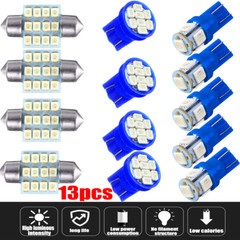 13x Blue LED T10 & 31mm Festoon Bulbs Packge Kit for Interior Map & Dome Lights