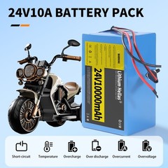 24V 10Ah Lithium Battery with 29.4V 1A Charger, 24V Rechargeable Battery for DIY
