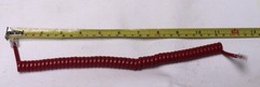 AT&T Cherry Red Vintage Phone Short Handset Cord Trimline Princess 2500 Curly