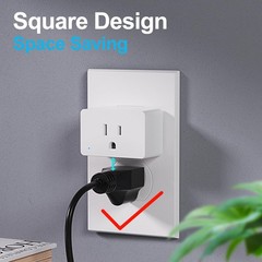 2PACK WiFi Smart Plug Socket Works with Alexa Google Home 1800W US Smart Outlet