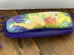 Disney Tinkerbell Trim Line Corded Home Phone Land Line with purple cord Unteste