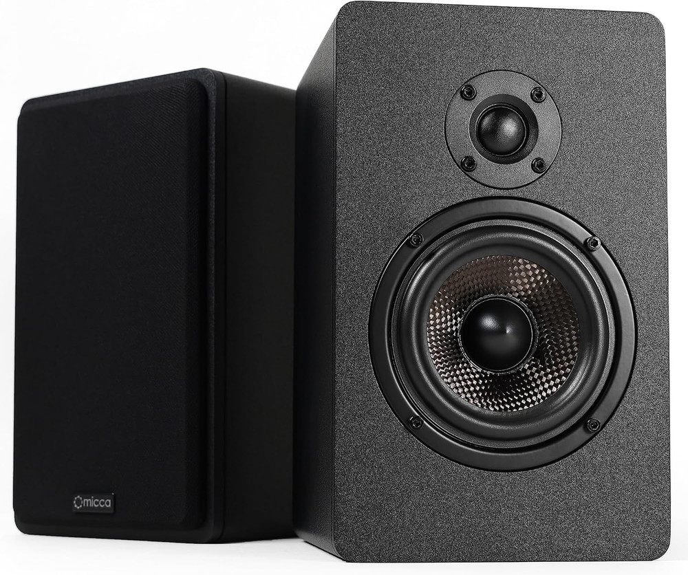 Micca MB42X G2 Bookshelf Speakers Pair Passive Stereo Home Theater 4 Inch Carbon