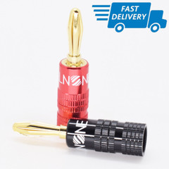 100pcs ELNONE High Quality Gold Plated Speaker Banana Plug Male Audio Connectors