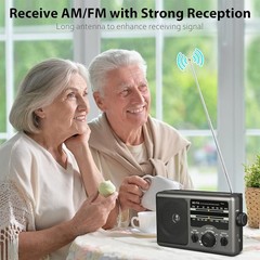 Stylish AM/FM Portable Radio: Ideal Gift with 3.5mm Jack & Easy-to-Use Design