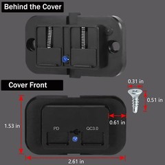 12-24V 4.8A Dual USB PD QC3.0 Car Boat RV Charger Socket LED Power Outlet lot