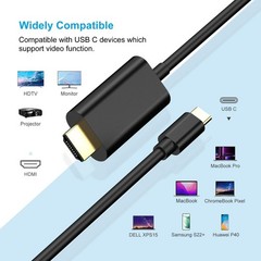 USB C to HDMI Cable（6FT）, 4K, HighSpeed USB Type C to HDMI Cable for Home Off…