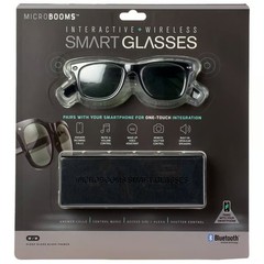 NEW – MicroBooms Interactive Wireless Smart Glasses Black Sunglasses