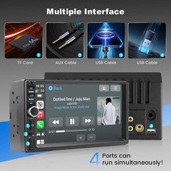 Double Din Apple Carplay Android Auto 7″ Car Stereo Radio Bluetooth Touch Screen