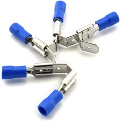 50pcs Vinyl Insulated Piggyback 6.3mm Spade Terminals 16-14AWG Wire Connector US