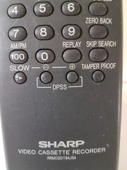 Genuine Sharp RRMCGO119AJSA Remote Control VCR Black Blue Red **TESTED**