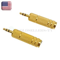 2PCS 6.35mm 1/4″Female to 3.5mm 1/8″ Male Jack Stereo Headphone Audio Adapter