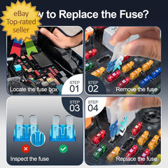 300Pcs Car Fuse Assortment Kit 160 Mini Blade Fuses Automotive + 90 Standard