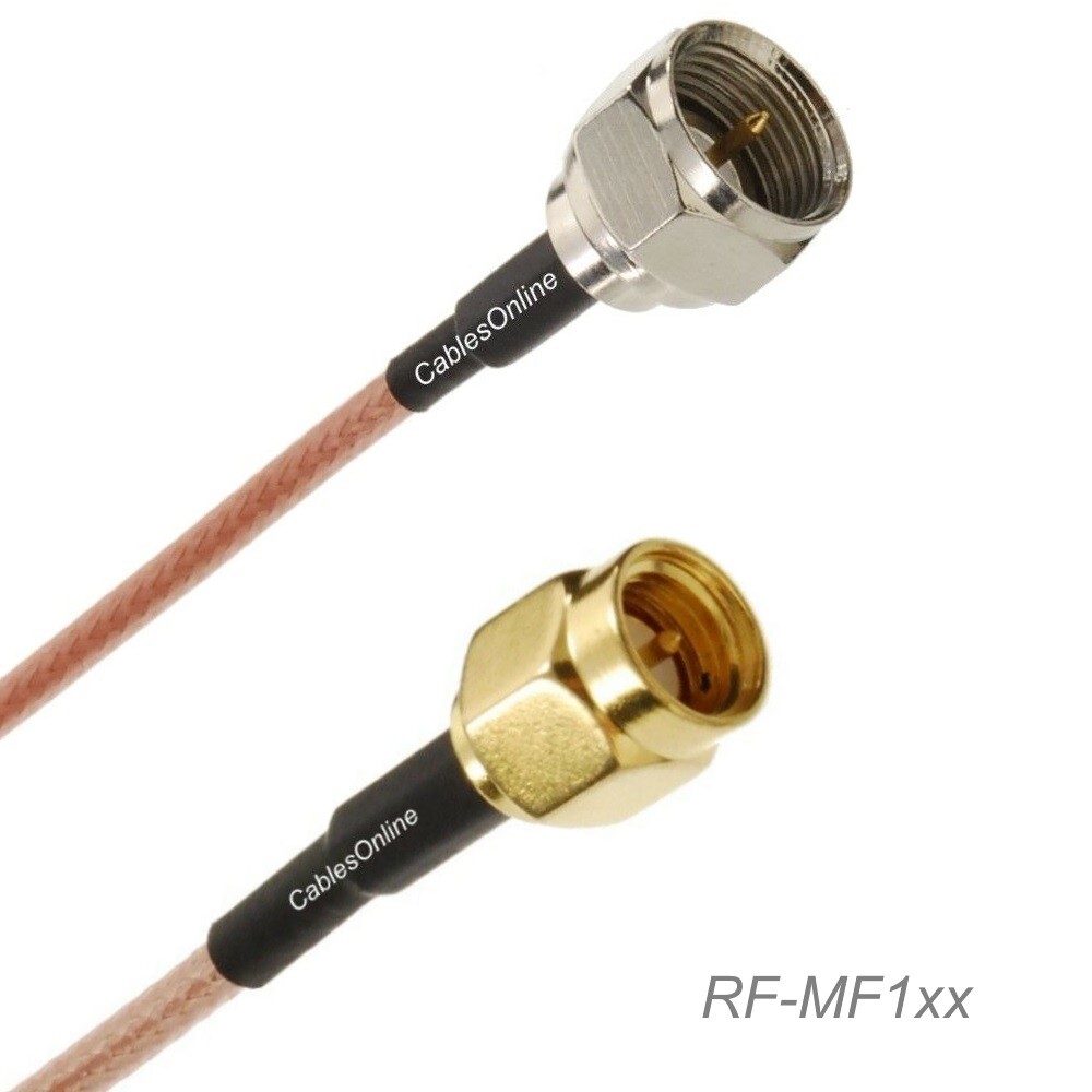 F-type Male to SMA Male 50-Ohm RG316 Coax Low Loss Jumper RF Cable