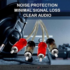 1/4PACK RCA Audio Cable Twisted Pair with Noise Reduction Interconnect Amp Wire