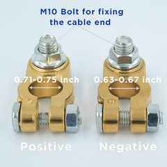Battery Terminal Connectors Heavy Duty Top Post Clamp Set 1 Pair