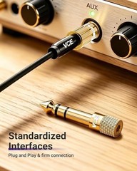 5pcs 6.35mm 1/4″ Male to 3.5mm 1/8″ Female TRS Stereo Audio Headphone Adapter