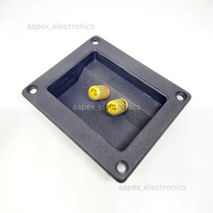 2 Pcs Speaker Box Banana Screw Rectangular Terminal Cup w/ Holes 3.625″ x 3″