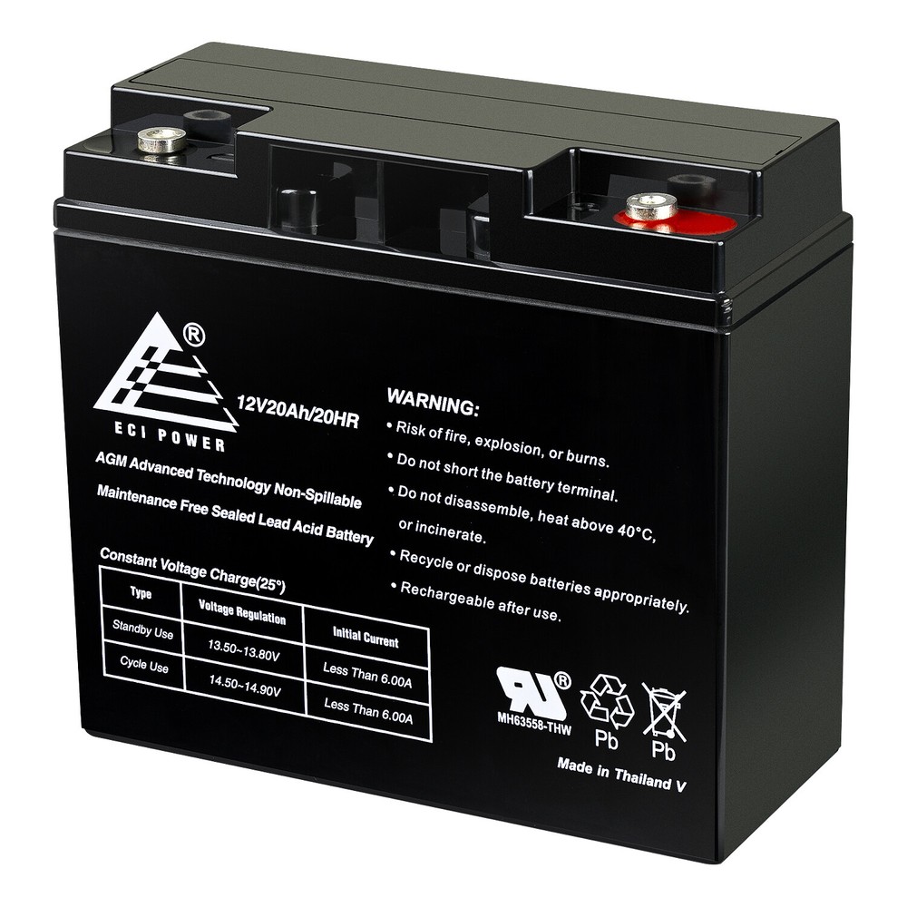 Used: 12V 20AH Rechargeable VRLA AGM Sealed Lead Acid Battery
