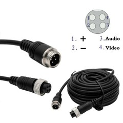 15M 4Pin Connector Cable Waterproof for Truck Van Trailer CCD Rear View Camera