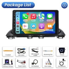 9″ Quad Core Car Radio For Mazda 3 Axela 2014-2019 Android GPS Stereo 4GB+64GB