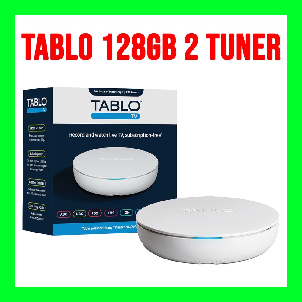 NEW SEALED Tablo 4th Gen 2-Tuner 128GB Over-The-Air DVR & Streaming Player White