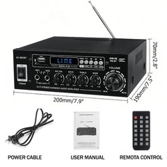 2000W 2CH bluetooth Stereo Audio Amplifier HiFi Receiver Amp f/ Home Car Speaker