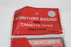 Century Sound C-60 cassette tape Los Angeles California U.S.A. 3 Pack