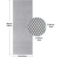 Universal Car Grill Mesh 40″ x 13″, Black-Painted 3 x 6mm Rhombic Hole black