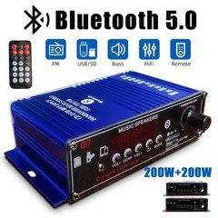 400W HiFi bluetooth Power Amplifier 2 Channel Stereo Home Audio Amp Receiver AUX