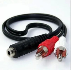 3.5mm Stereo Female Mini Jack to 2 Male RCA to Headphone Plug Adapter Y-Cable