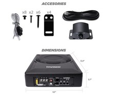 DANOM Slim Active Subwoofer 10″ 100W – Under-Seat Powered Subwoofer Compact Car