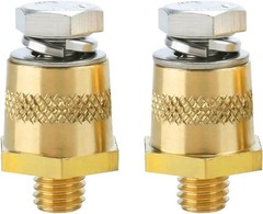 Durable Brass Battery Terminals – 3/8″ Male SAE Posts with M8 Bolts, Set of 2