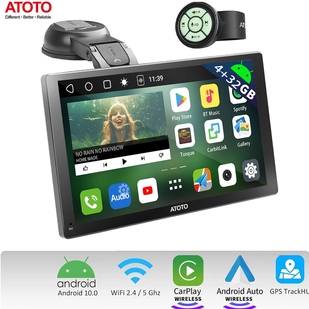 ATOTO 9In Android Portable Car Stereo DriveChat AI Wireless Carplay GPS Tracker