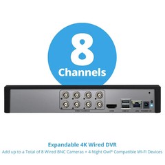 Night Owl 8 Channel 4K 1TB DVR with 4 Wired Cameras Security Surveillance System