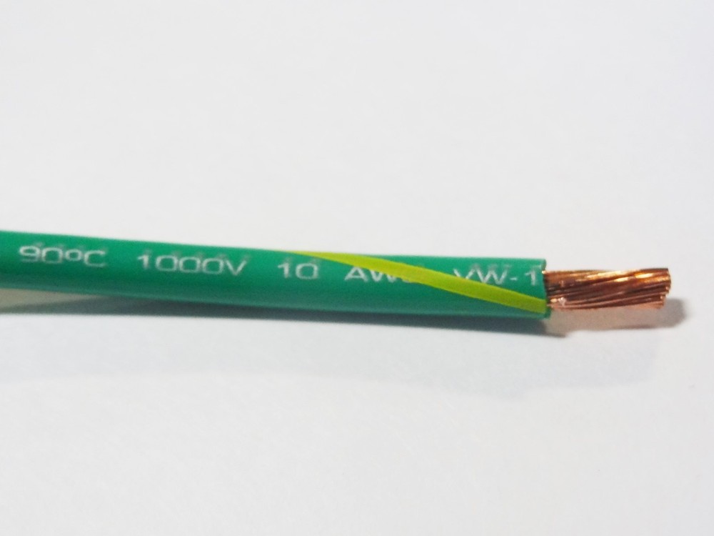 10 GAUGE WIRE GREEN W/ YELLOW 20′ FT PRIMARY AWG STRANDED COPPER POWER REMOTE