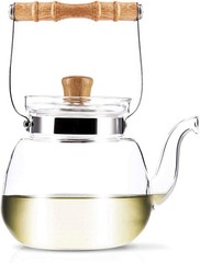 Home or Cafe Hand-Blown Brewed Tea & Hot Water Glass Kettle