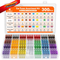 JOREST 300Pcs Car Fuse Assortment Kit, 160 Mini Blade Fuses Automotive + 90…