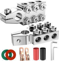 Battery Terminal Connectors 12 Way Top Post Clamps Positive Negative 8Awg 4 0Awg