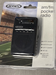 Jensen MR-80 AM/FM Portable Pocket Radio Small Compact NEW for Seniors Emergency