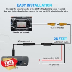 EWAY F150 Tailgate Backup Camera Black Chrome