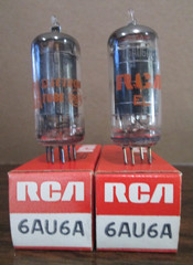 TWO NEW RCA 6AU6A HiFi Ham Radio Amp Vacuum Tubes IOB