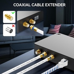 Coaxial Cable 3ft/6ft/10ft/15ft/25ft/50ft/60ft/75ft/100ft, RG6 Coax Cable Ext…