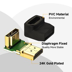 Black Gold HDMI 90 and 270 Degree Adapter Male to Female