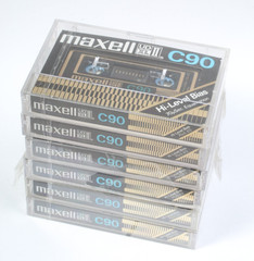 6 NOS MAXELL UDXL ll C90 90 MINUTE HI-LEVEL BIAS CASSETTE TAPES