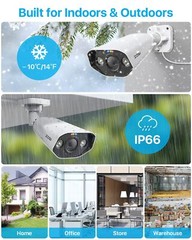ZOSI 8MP 4K PoE IP Add-on Cameras Weatherproof Night Vision with Ethernet Cables