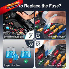 JOREST 300Pcs Car Fuse Assortment Kit, 160 Mini Blade Fuses Automotive + 90…